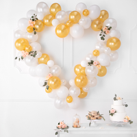 Ballon hjerte hvid/guld 160 cm