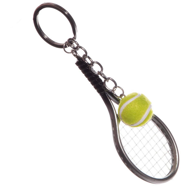 Nøglering med ketsjer og tennisbold