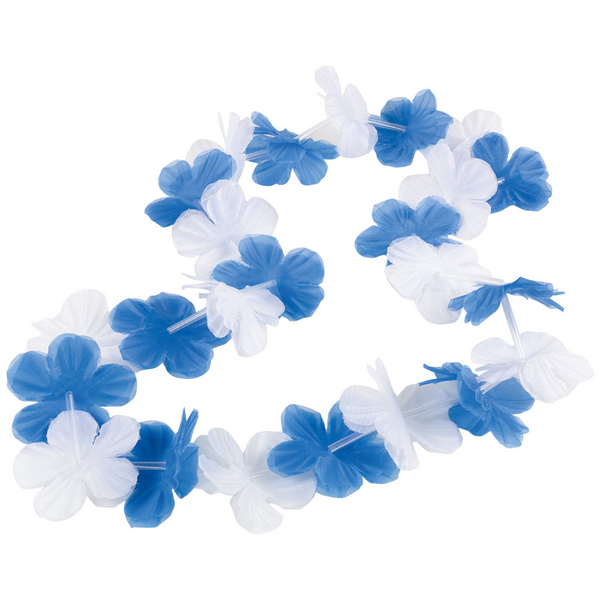 Blomsterkrans blå/hvid