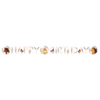 Banner Happy Birthday med heste 140x15cm