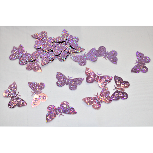 Konfetti lyserøde sommerfugle 15g - Fun & Party