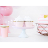 Cupcake wrappers lyserøde med guldkant 6 stk