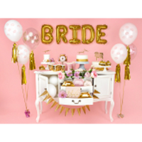 Ballon "Bride to Be" Krystalklar med dobbeltsidet guld print  6 stk