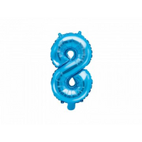 Folieballon Tallet 8 blå 35cm - Fun & Party