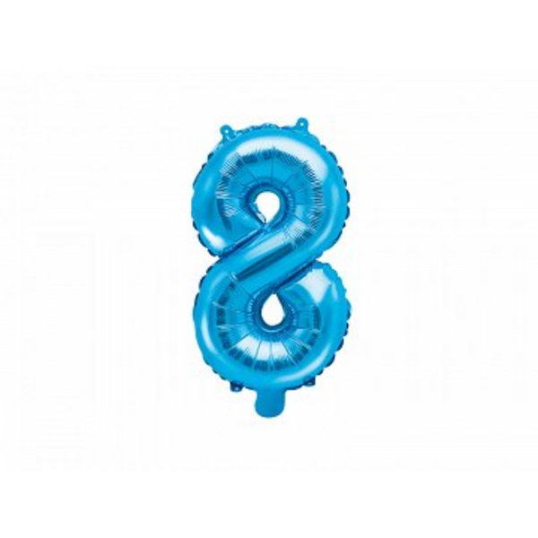 Folieballon Tallet 8 blå 35cm - Fun & Party