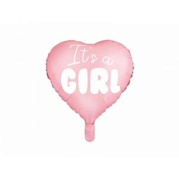 Folieballon lyserød "It's a girl" 45cm