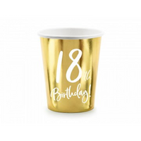 Papkrus 18 th birthday guld 220ml 6 stk