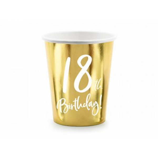 Papkrus 18 th birthday guld 220ml 6 stk