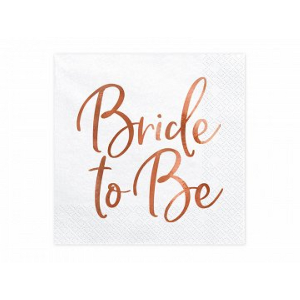 Servietter "Bride to be" rose gold 33x33cm 20 stk