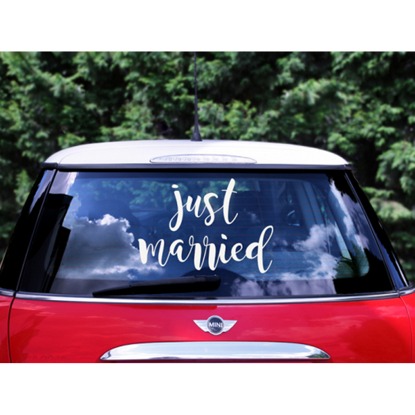 Klistermærke til bilen "Just married"