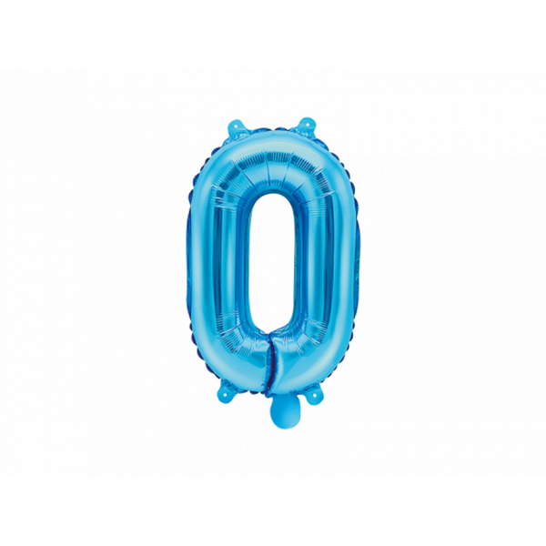 Folieballon Tallet 0 blå 35cm - Fun & Party