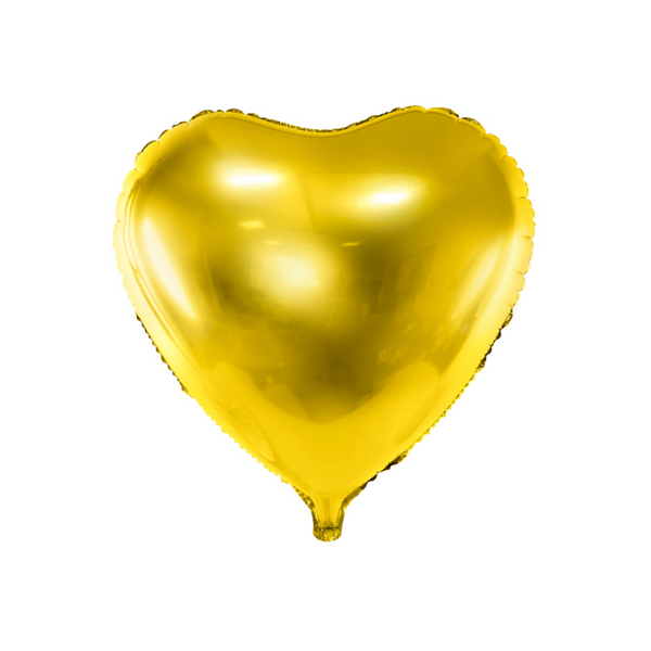 Folieballon hjerte guld 45 cm